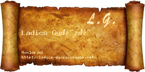 Ladics Győző névjegykártya